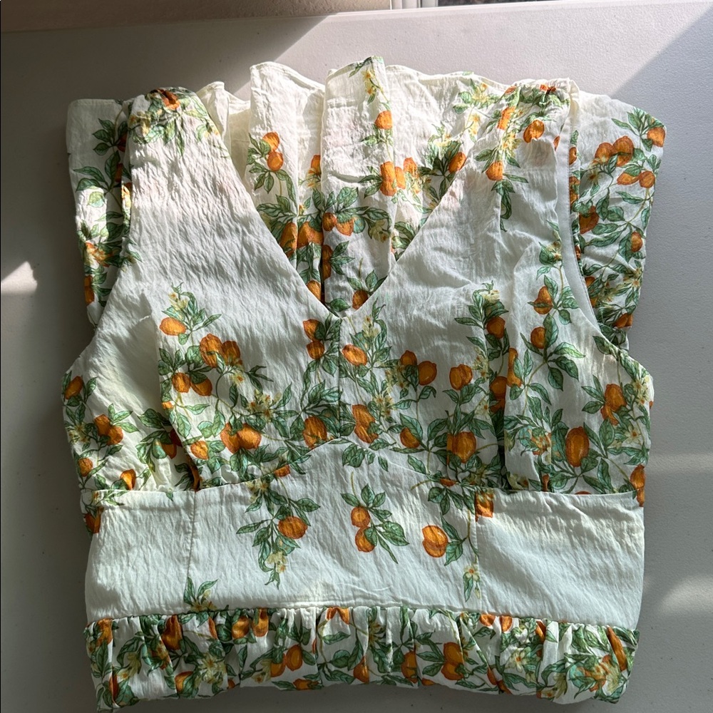NWT Taylor Cream Mini Dress with Orange Blossom Print Size 10 - Picture 14 of 14